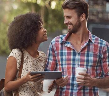 Residents access an online resident portal via handheld devices to schedule rent payments and maintenance requests